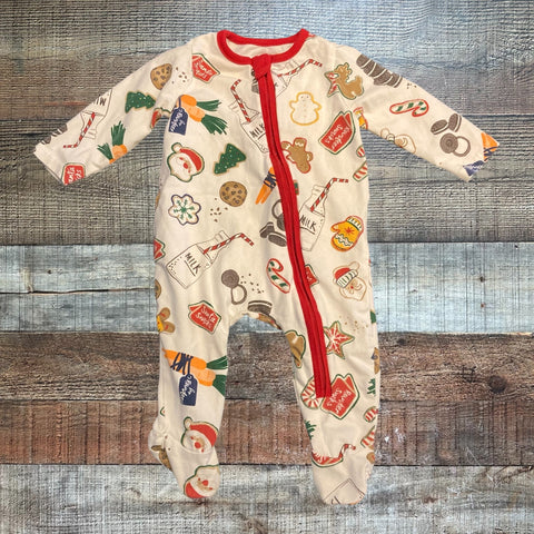 Mudpie Christmas Cookies and Milk Zip Up Footie Outfit- Size 0-3M (we have matching two piece pajamas)