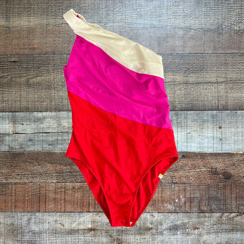 Summersalt Color Block One Shoulder Swimsuit - Size 8