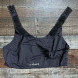 Heart & Core Black Zipper Front with Velcro Straps Bra- Size M