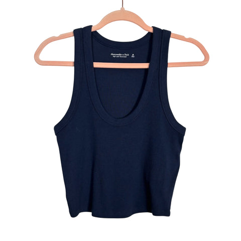 Abercrombie & Fitch Soft A&F Essentials Navy Blue Scoop Neck Tank Top NWT - Size M