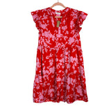 Vestique Red and Pink Floral Satin Dress NWT- Size M