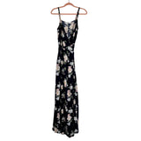 Justfab Navy Floral Print Wrap Dress - Size XS