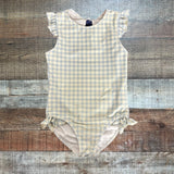 Minnow Blue Gingham with Back Ribbon Bow Ruffle Swimsuit- Size 7/8Y (see notes, we have matching swimsuit)