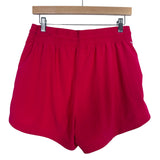 YPB Motion Tek Red Drawstring Waist Shorts with Biker Shorts- Size L