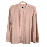 Ann Taylor Blush with Pleated Detail and Open Crochet Cuff Top- Size XL (see notes)