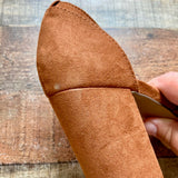 Loft Brown Suede Ankle Strap Block Heels- Size 7 (see notes)