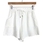 Vestique White Gauze Drawstring Shorts- Size S (sold out online, we have matching top)