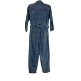 Denim Forum Zip Up Belted Denim Jumpsuit- Size XXS