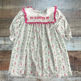 The Smocked Flamingo White/Pink Cowboy Boot Harper Dress - Size 4T