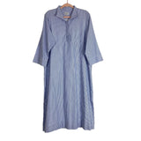 Holly Shae Design Blue and White Seersucker Split Hem Dress- Size XL/XXL
