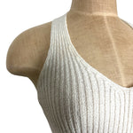 Emory Park White Ribbed Halter Top - Size S (See Notes)