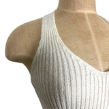Emory Park White Ribbed Halter Top - Size S (See Notes)
