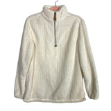 No Brand Off White Faux Fur Quarter Zip Pullover- Size S