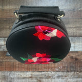 Zara Black Embroidered Hard Case Handbag (see notes)