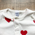 Petit Bateau White with Red Hearts Snap Top and Pants Set- Size NB (see notes, sold as a set, sold out online)
