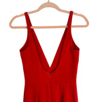 House of CB London Red V-Neck Wide Leg Jumpsuit- Size XS