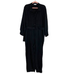 Native Youth Black Button Front Belted Long Sleeve Jumpsuit- Size 18