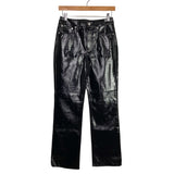J. Crew Collection Black Faux Patent Leather Demi Boot Pants- Size 24 (sold out online, Inseam 29”)