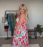 Grace Karin Floral Triangular Strap Halter Dress- Size L