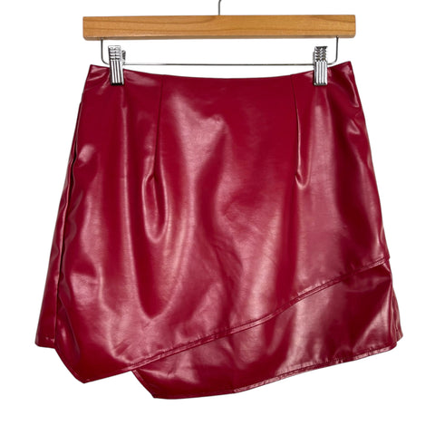 Grace Karin Maroon Faux Leather Skort NWT- Size S