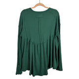 We The Free Green Waffle Top - Size M