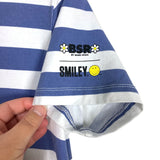 BSR Smiley. Blue and White Striped Smiley Face Tee- Size S (sold out online)