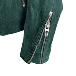 BLANKNYC Green Suede Leather Moto Jacket - Size S
