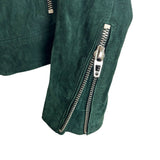 BLANKNYC Green Suede Leather Moto Jacket - Size S