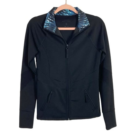 Forever New Active Black with Back Vents Zip Up Jacket- Size S