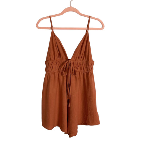 Cupshe Brick Tie Front Romper NWT- Size S (sold out online)
