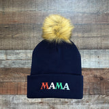 BFFS & Babes Navy MAMA Pom Beanie Hat