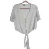 Show Me Your Mumu Off White Tie Front Top- Size XL