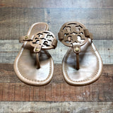 Tory Burch Tan Patent Leather Miller Sandals- Size 7