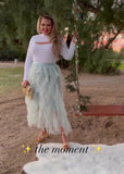 Pink Desert Sassy Red Lipstick Blue Gold & Silver Star Print Tulle Skirt NWT- Size XL