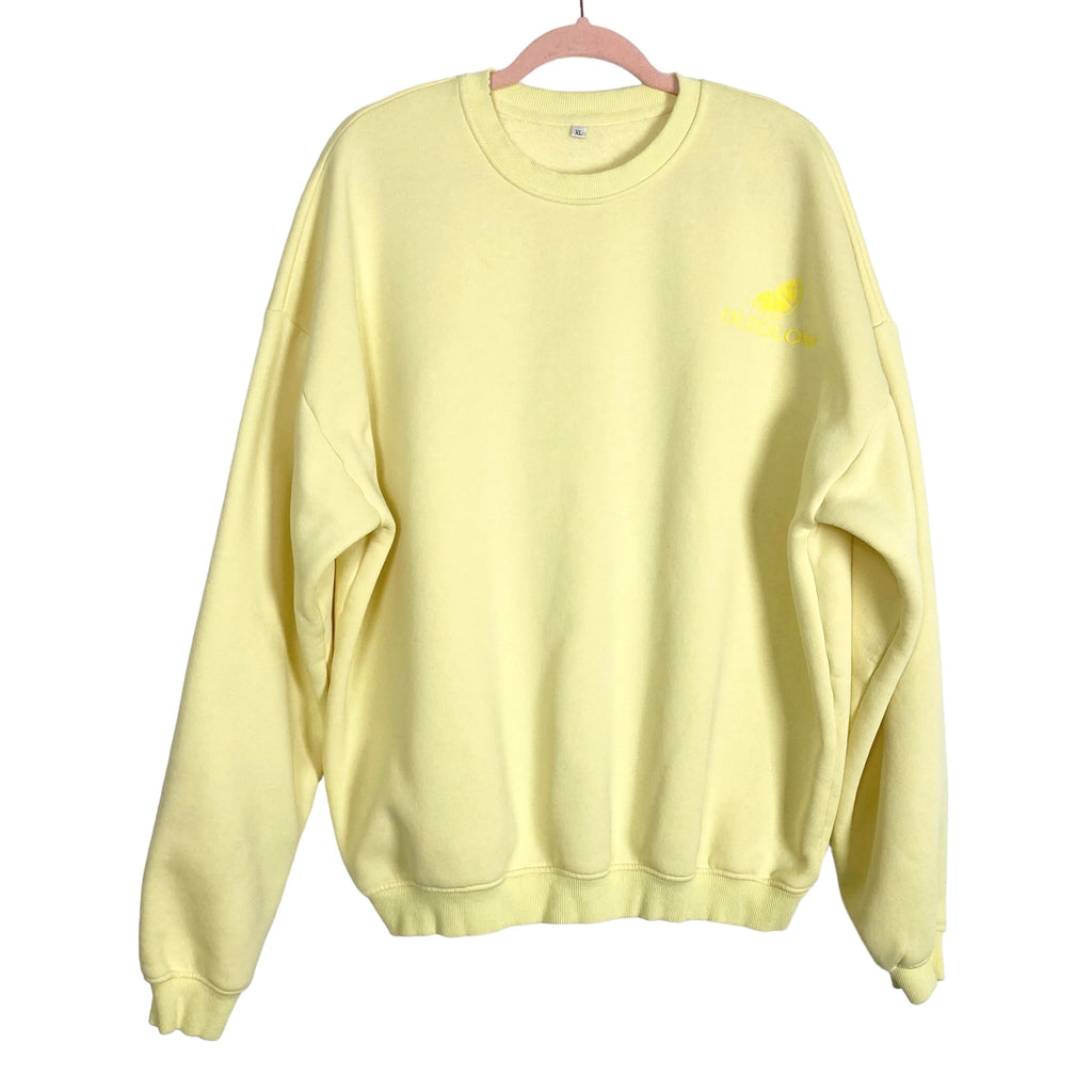 Ole Henriksen Yellow Ole Glow Sweatshirt- Size XL (see notes