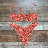 SHEIN Brick Animal Print Swimsuit Set With Sarong - Size S (See Notes)