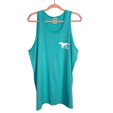 Comfort Wash Turquoise Horse Tank- Size L