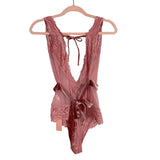 Mentionables Sheer Lace and Velvet Bodysuit Lingerie NWT- Size XL