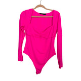 Chyrii Hot Pink Cinched Front Thong Bodysuit- Size XL