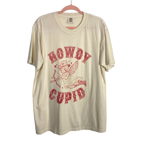 Comfort Colors Cream Howdy Cupid Tee- Size L