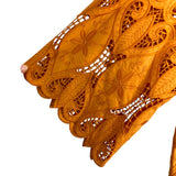H&M Orange Embroidered Scallop Hem Dress- Size XXL