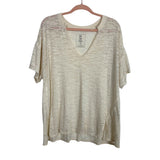 We The Free Beige V-Neck Top - Size M (See Notes)