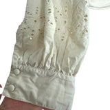 Express Cream Lined Embroidered and Eyelet Cropped Top- Size XL (we have matching skirt)