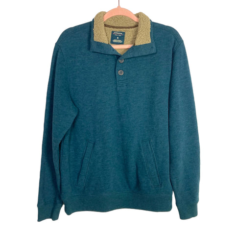 Arrow Teal Button Front Pullover Sweater- Size S