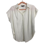 Olivaceous Cotton/Hemp Blend White Button Down Top- Size S