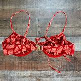 honey. Red and Pink Shell Printed Underwire Bikini Top- Size S (we have matching bottoms)