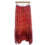 Free People Red Printed Drawstring Waist Skirt and Top Set NWT- Size XS