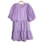 Sea New York Lilac Puff Sleeve Linen Dress- Size ~L (see notes)