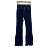 Cello Dark Wash Raw Hem Flare Jeans- Size 3 (Inseam 31”)