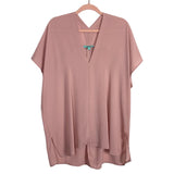 Karlie Blush V-Neck Side Slit Blouse- Size L